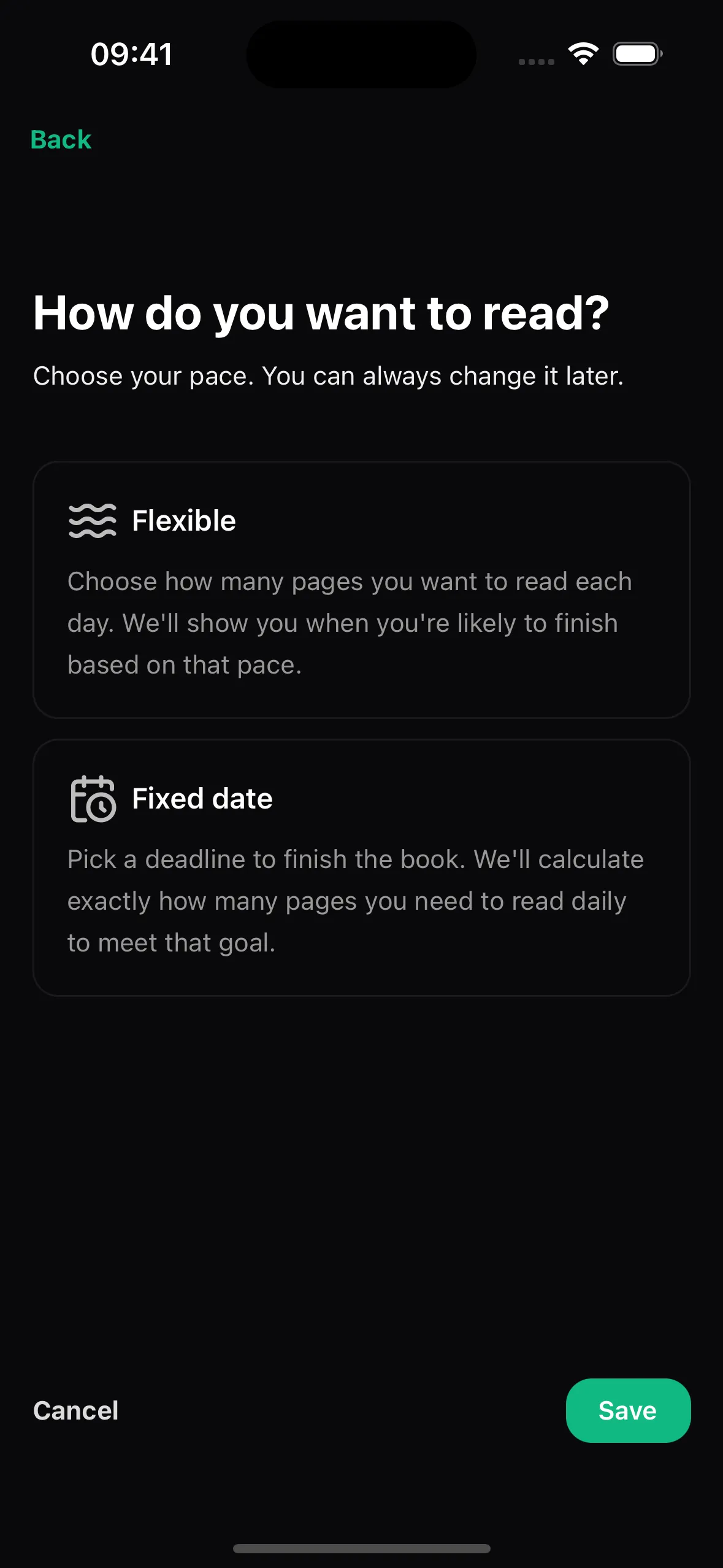 Reading Goals – Choose your own reading pace