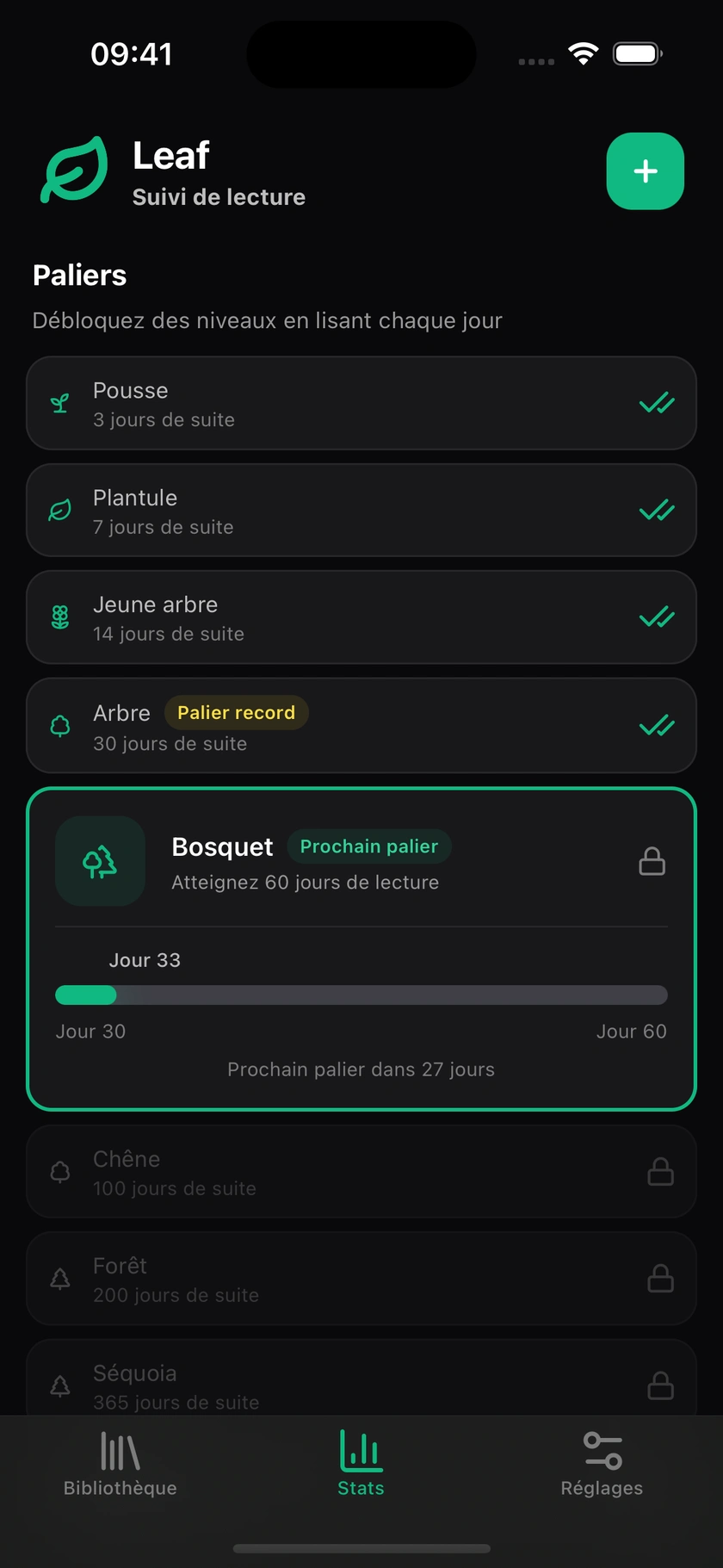 Progression des jalons du germe au séquoia